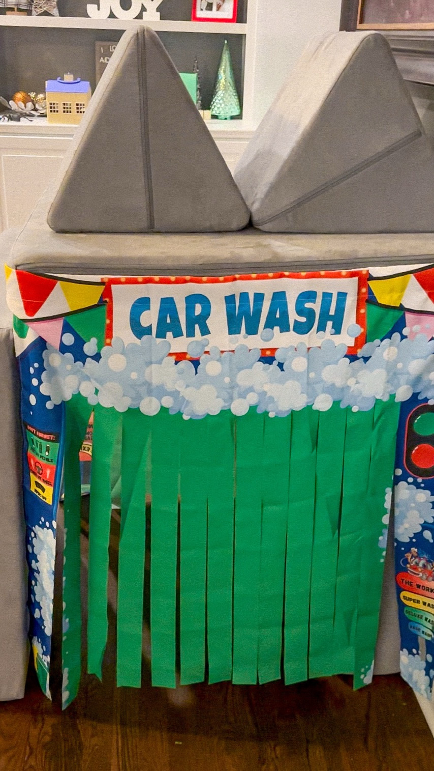 The most played with toy in our house. My kids love it! This play panel for the kids toy couch makes it feel like a real car wash. They drive through it over and over. They like to throw in a party light to give it the real car wash effect! 

#carwash #kidstoys #pretendplay #toddlertoys #toys #nuggetcouch #playcouch 

#LTKHome #LTKKids #LTKFamily