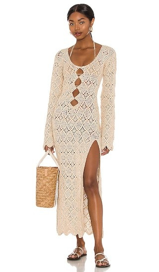 Tularosa Tarik Maxi Dress in Neutral. - size XS | Revolve Clothing (Global)