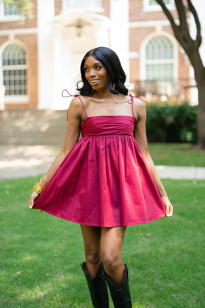 BuddyLove | Ken Mini Dress | Maroon | BuddyLove