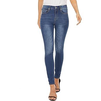 LOUEERA Women’s Mid Rise Skinny Jeans, Stretchy Shaping Leg Jean, Curvy Slim Fit Elastic Waist ... | Amazon (US)
