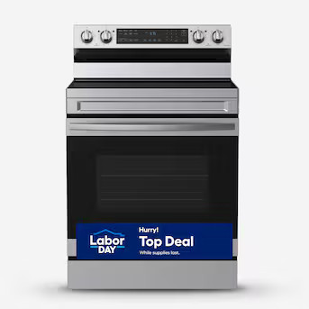 Samsung 30-in Glass Top 5 burners 6.3-cu ft Air Fry Convection Oven Freestanding Electric Range (... | Lowe's