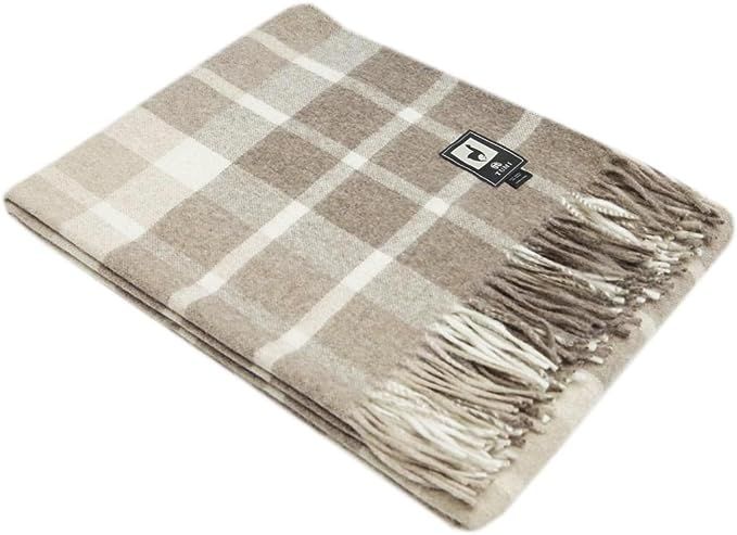 Plush Alpaca Wool Blanket with Plaid Scottish Pattern | Amazon (US)