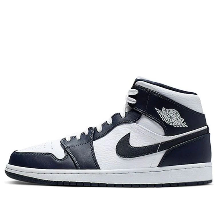 Air Jordan 1 Mid 'Obsidian White' | KICKS CREW