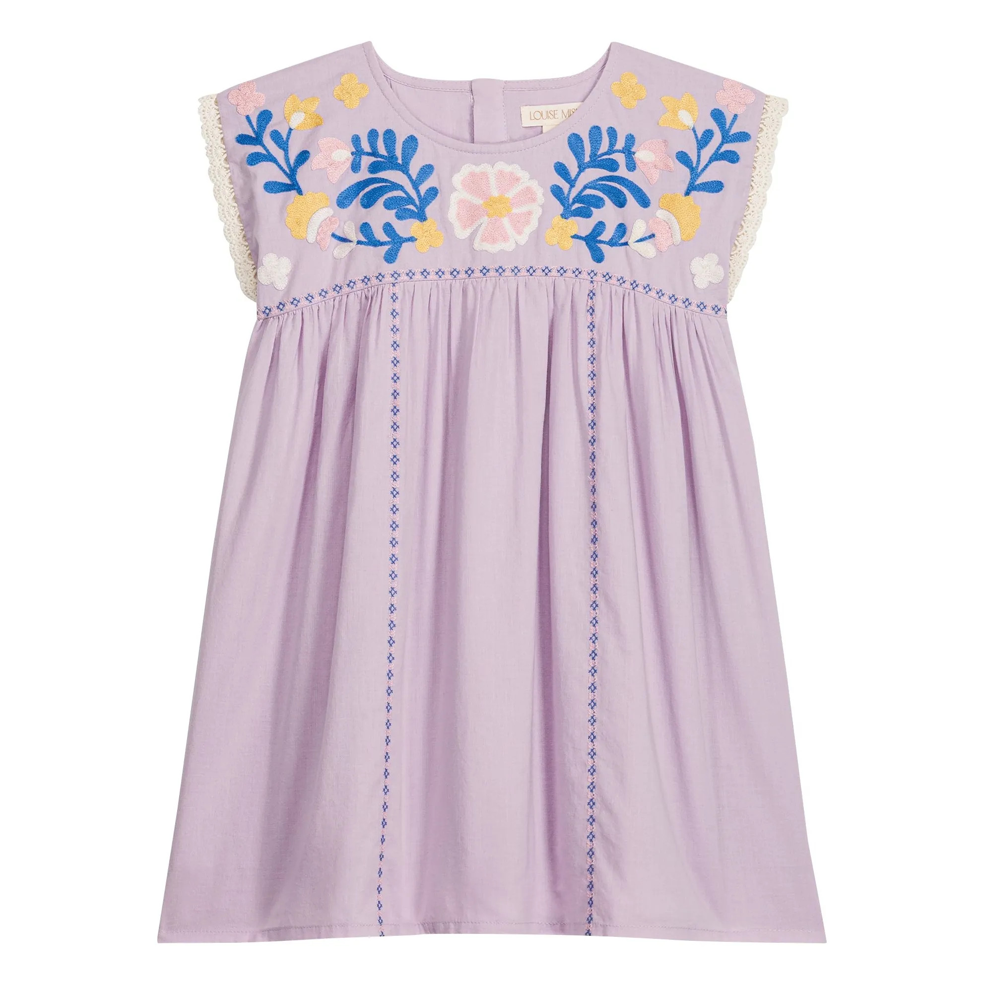 Talula embroidered dress Organic cotton | Mauve | Smallable