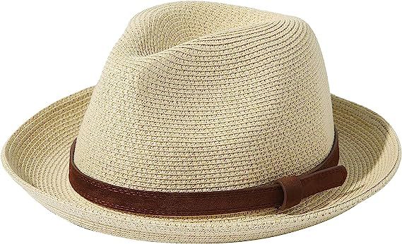 Lanzom Men Women Straw Foldable Roll up Hat Fine Braid Fedora Summer Beach Sun Hat | Amazon (US)