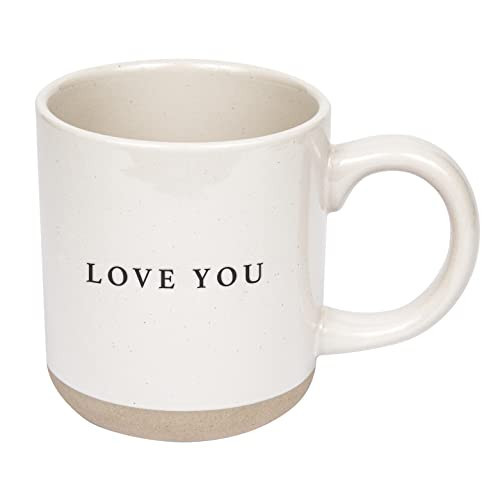 Sweet Water Decor Love You Stoneware Coffee Mugs - 14Oz Coffee Mugs for Hot & Cold Drinks - Cute Mugs Dishwasher & Microwave Safe - Valentines Gift Espresso Mugs - Ideal for Coffee & Tea Lovers | Amazon (US)