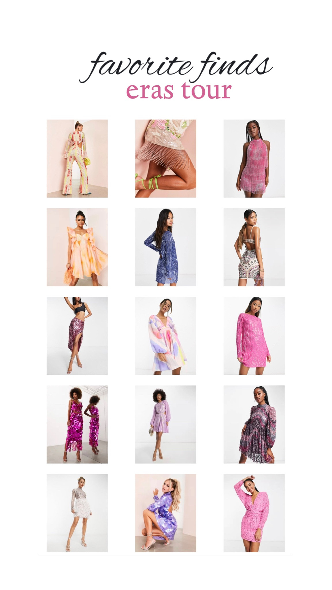 #asos #erastour #taylorswift #concert #concertseries #eras #taylor #sequindresses #statementdresses