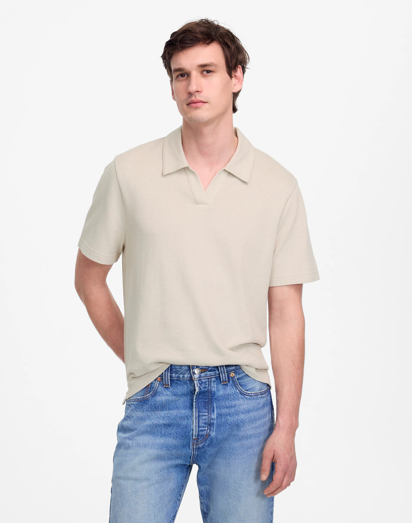 Johnny-Collar Polo in Heavyweight Mesh | Madewell