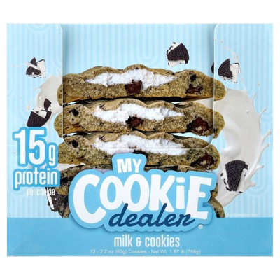 My Cookie Dealer Protein Protein Cookie, Milk & Cookies, 12 Cookies, 2.2 oz (63 g) Each | Target