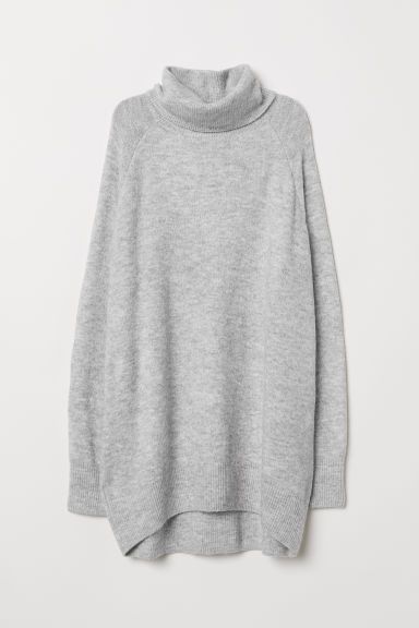 H & M - Knitted polo-neck jumper - Grey | H&M (UK, MY, IN, SG, PH, TW, HK)