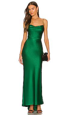 Alice + Olivia Montana Maxi Gown in Deep Emerald from Revolve.com | Revolve Clothing (Global)