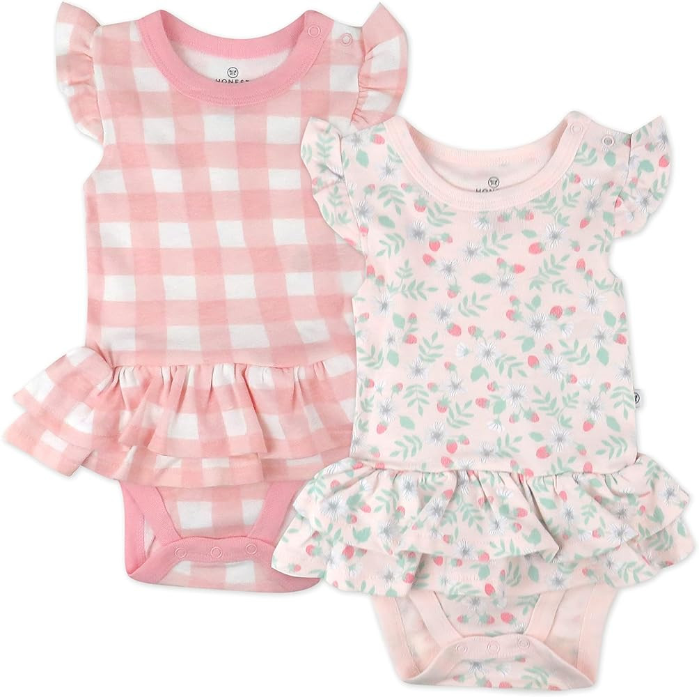 HonestBaby Multipack Short Romper Sets and Dresses 100% Organic Cotton for Infant Baby and Toddle... | Amazon (US)