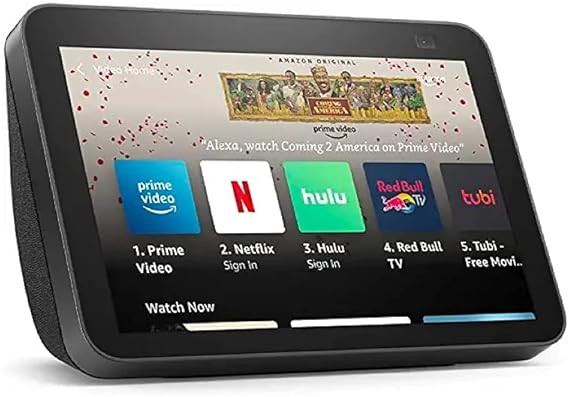 Echo Show 8 (2nd Gen, 2021 release) | HD smart display with Alexa and 13 MP camera | Charcoal | Amazon (US)