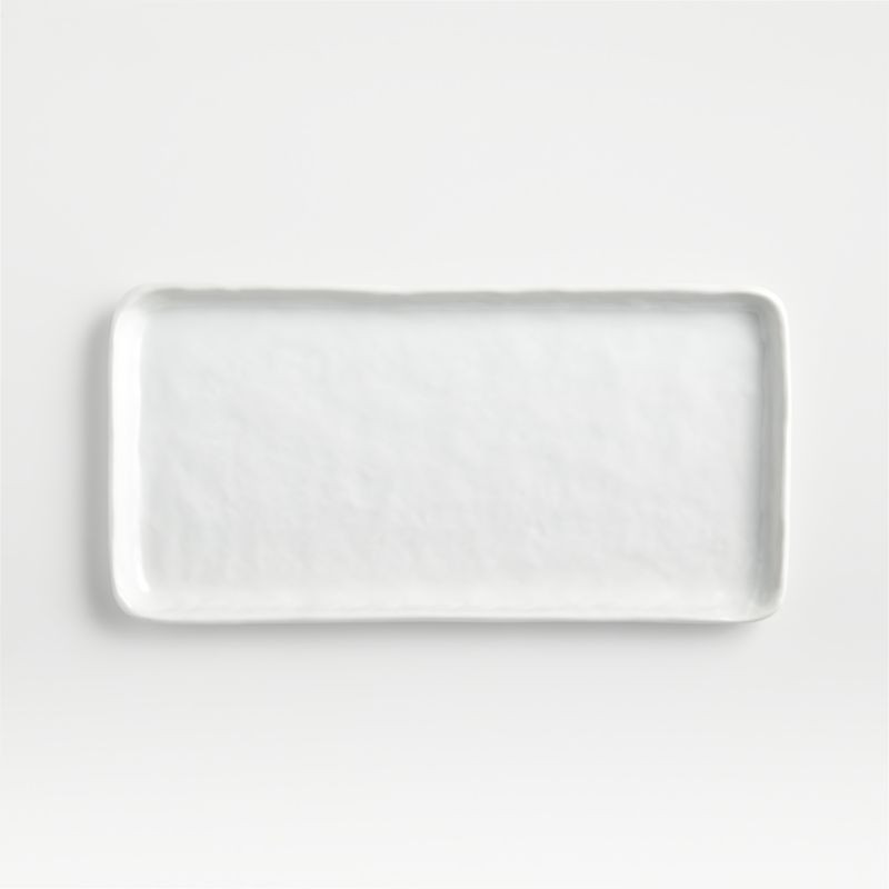 Mercer White Rectangular Ceramic Plate + Reviews | Crate & Barrel | Crate & Barrel