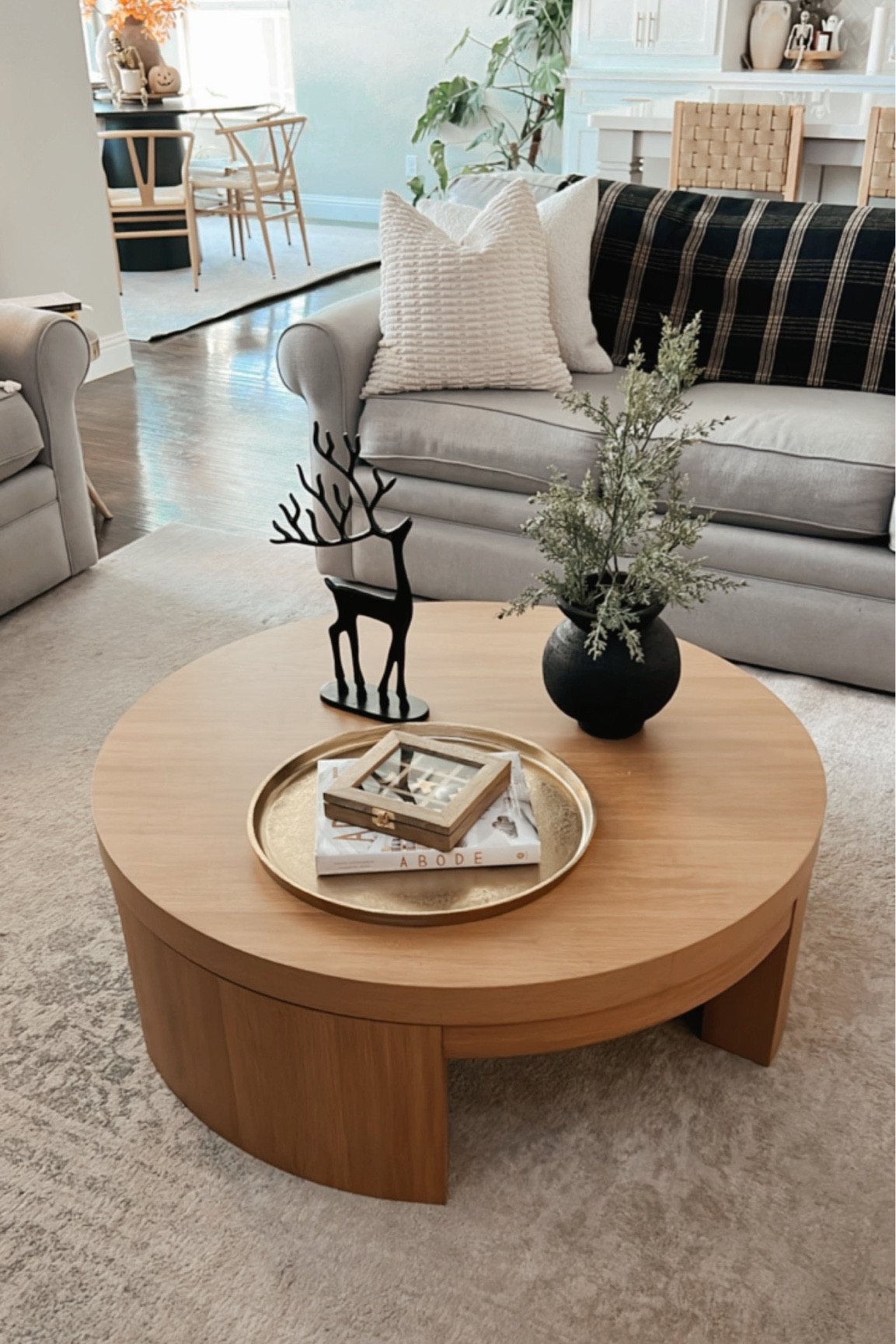 Obsessed with our new coffee table!!! And how good is this lux look for less black reindeer?!?! Only $15 from Walmart!! The other brand’s lookalike is $40!! 

#LTKSeasonal #LTKHolidaySale #LTKhome