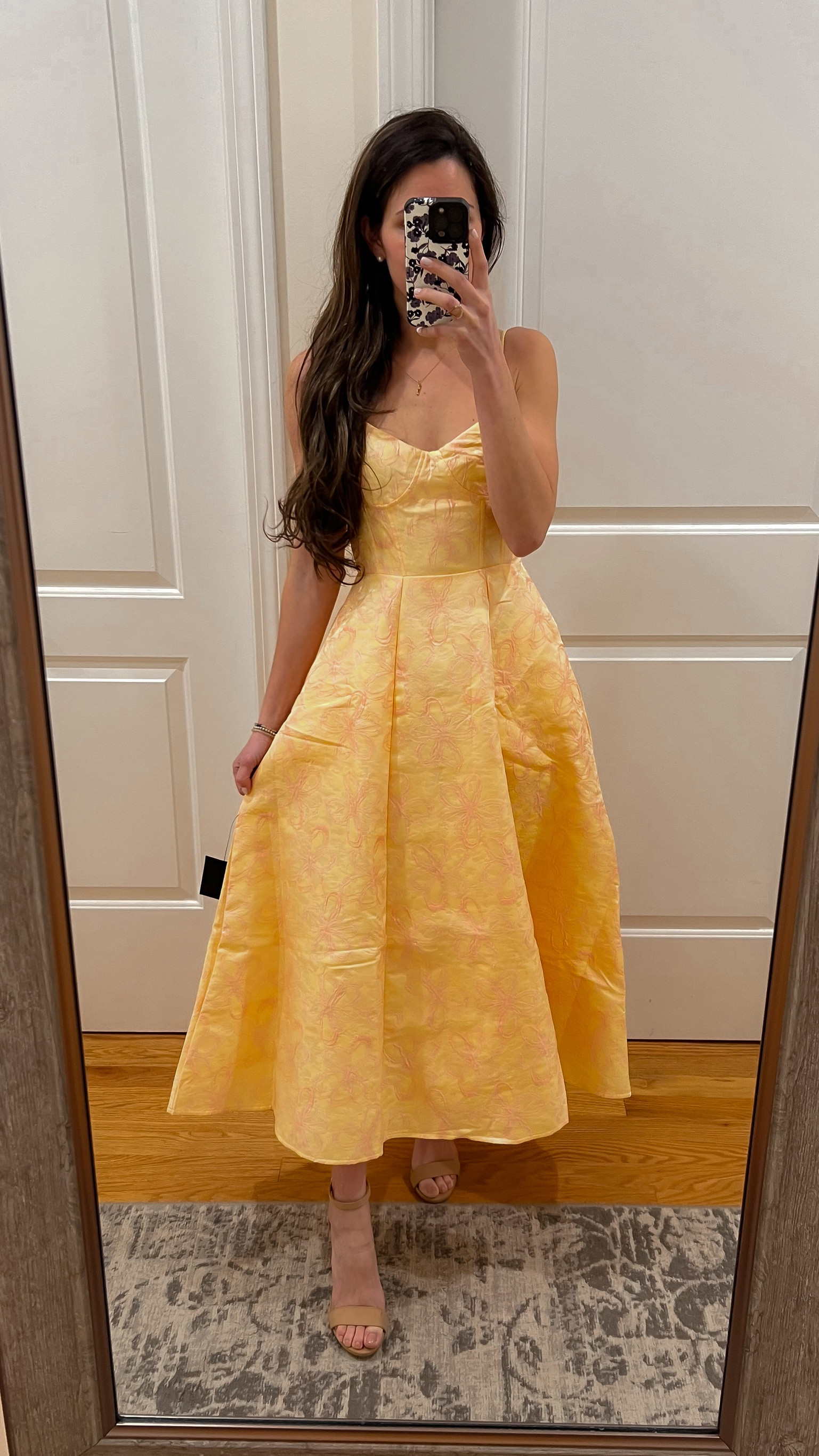 Yellow Jacquard Dress