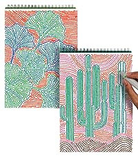 Lifelines FlowArt Activity Pads, 2-Pack & Bonus Pad - Guided Dot-by-Letter Art Meditations - 8 Double-Sided Markers & 48 Scenes - Color by Number/Letter Coloring Books for Tweens, Adults & Seniors | Amazon (US)