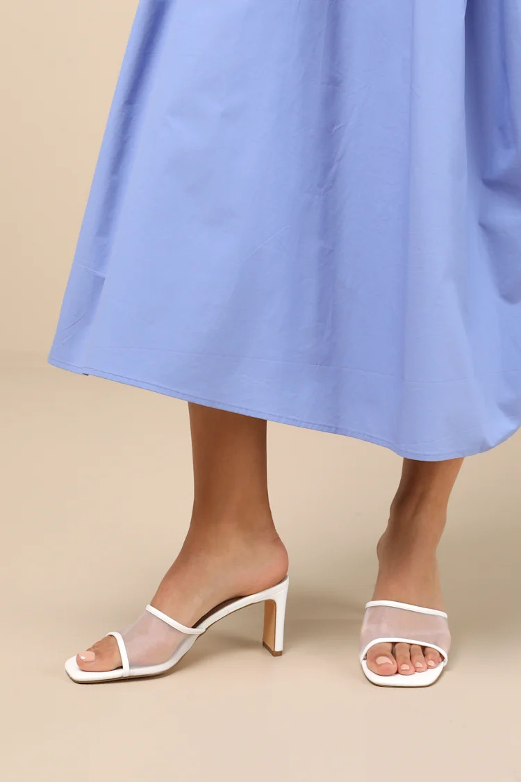 Roreto White Mesh High Heel Slide Sandals | Lulus