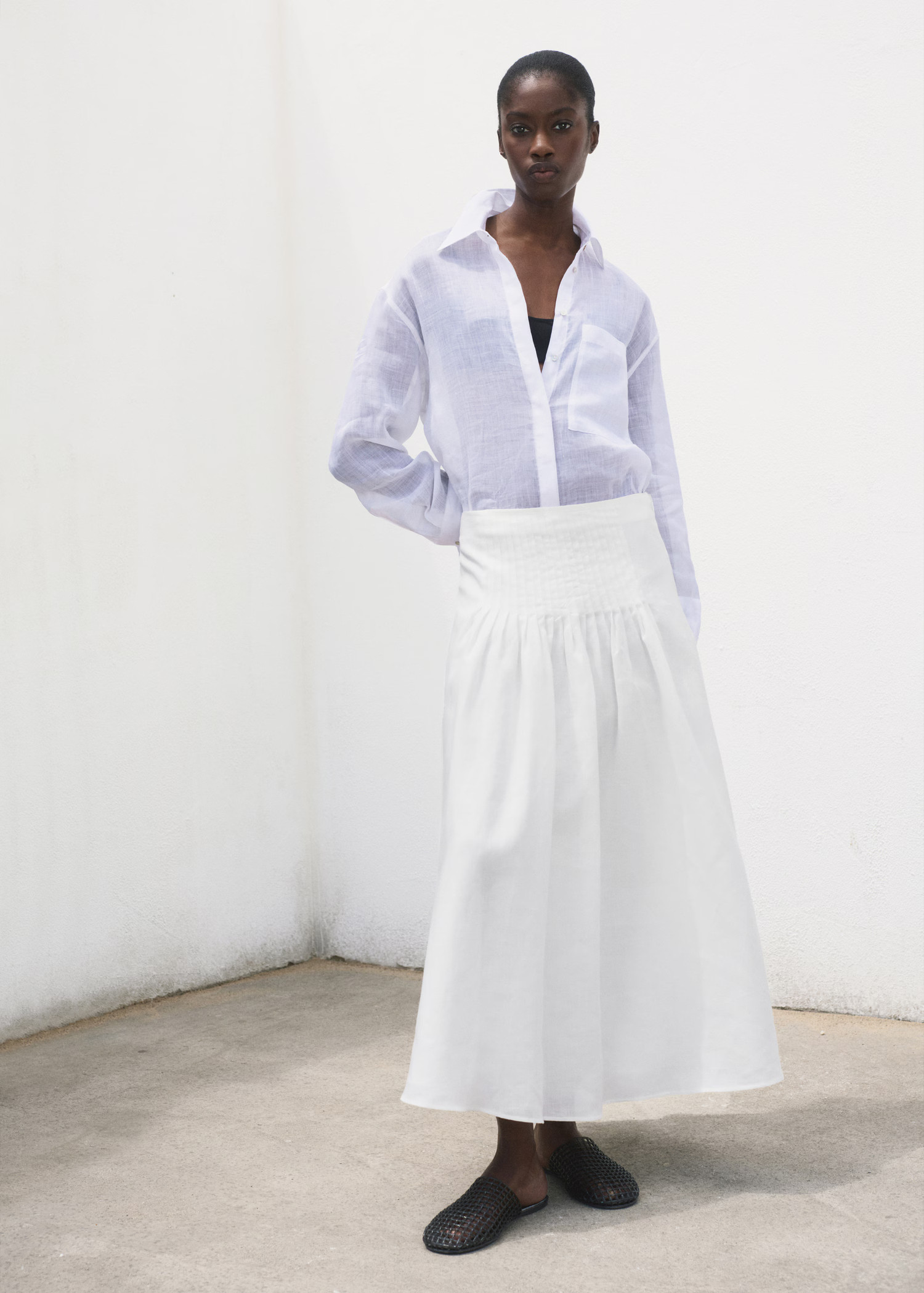 Ramie pleated skirt | Mango (US/MX/AU)