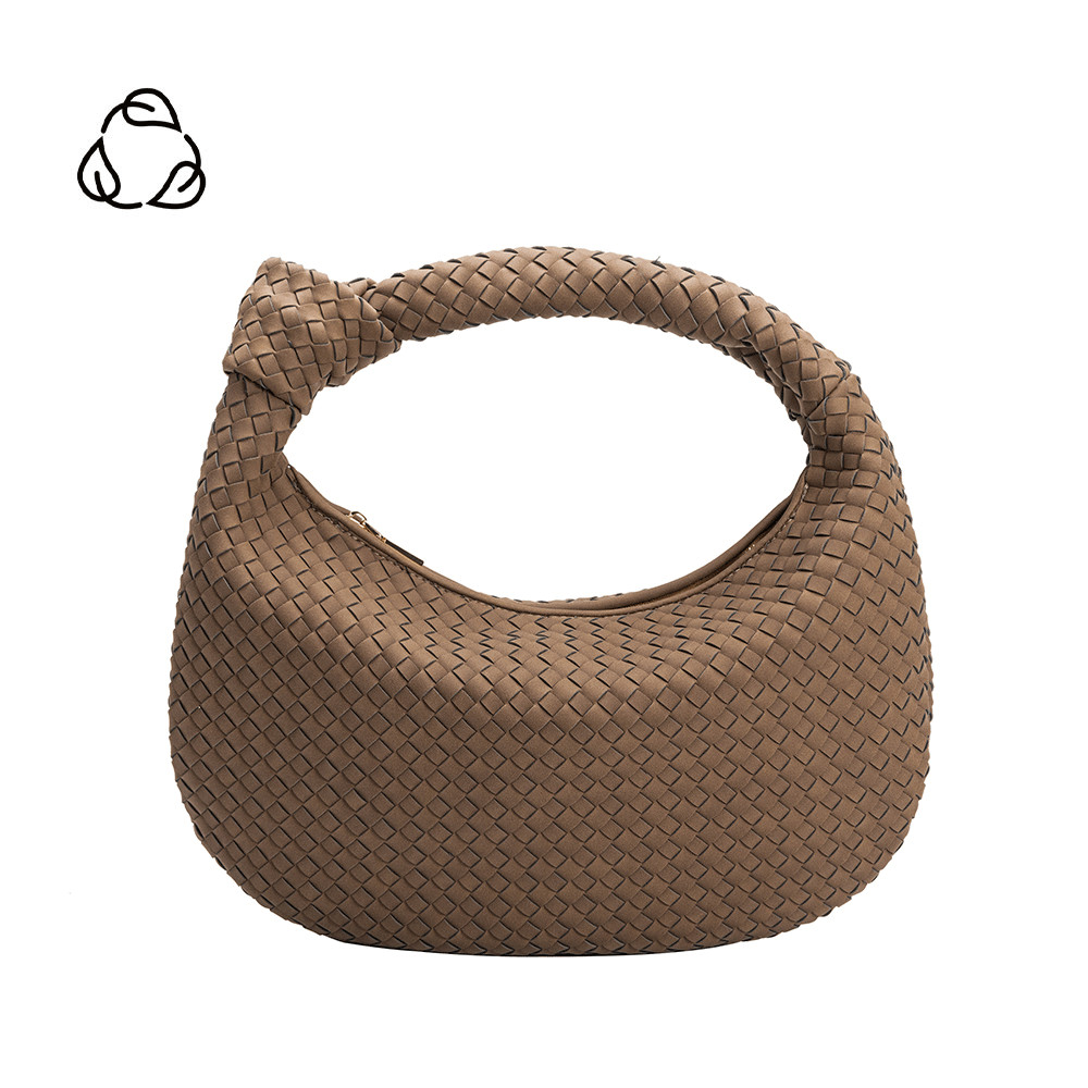 Cocoa Brigitte Large Vegan Leather Woven Hobo Bag | Melie Bianco | Melie Bianco