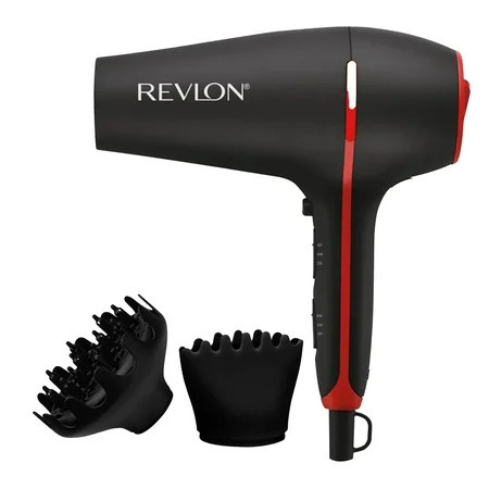 Revlon Smoothstay Coconut Oil-Infused Ceramic Hair Dryer with Diffuser, Black | Walmart (US)