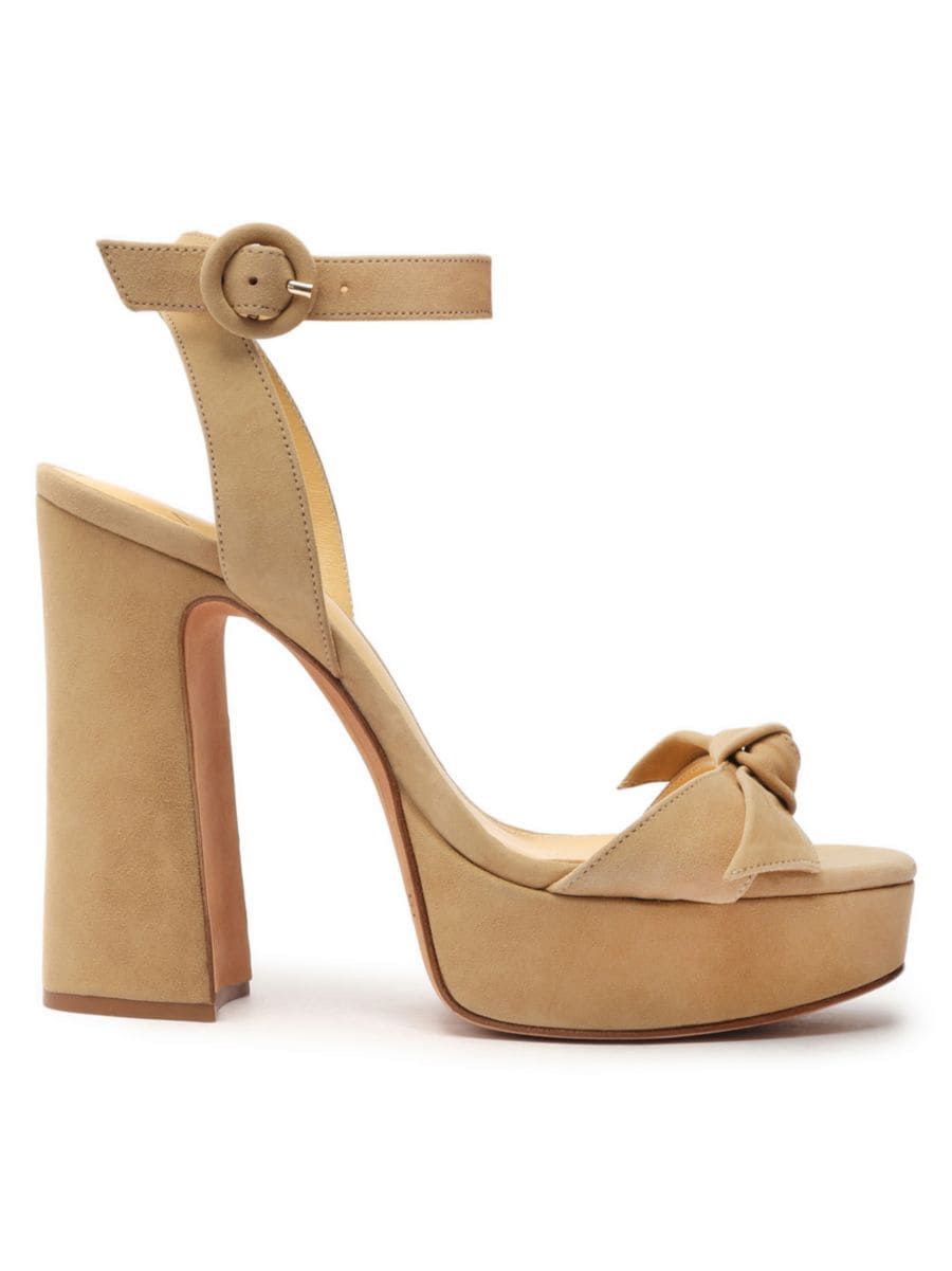 Clarita Curve Suede Platform Sandals | Saks Fifth Avenue