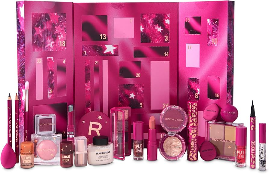 Revolution Makeup Advent Calendar 2025, 24-Piece Beauty Gift Set for Lips, Eyes, & Face, Features... | Amazon (US)