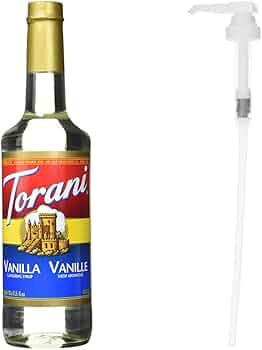 Torani Vanilla Coffee Syrups, 0.75 L & Flavored Flavour Syrup Pump for 750ml | Amazon (CA)
