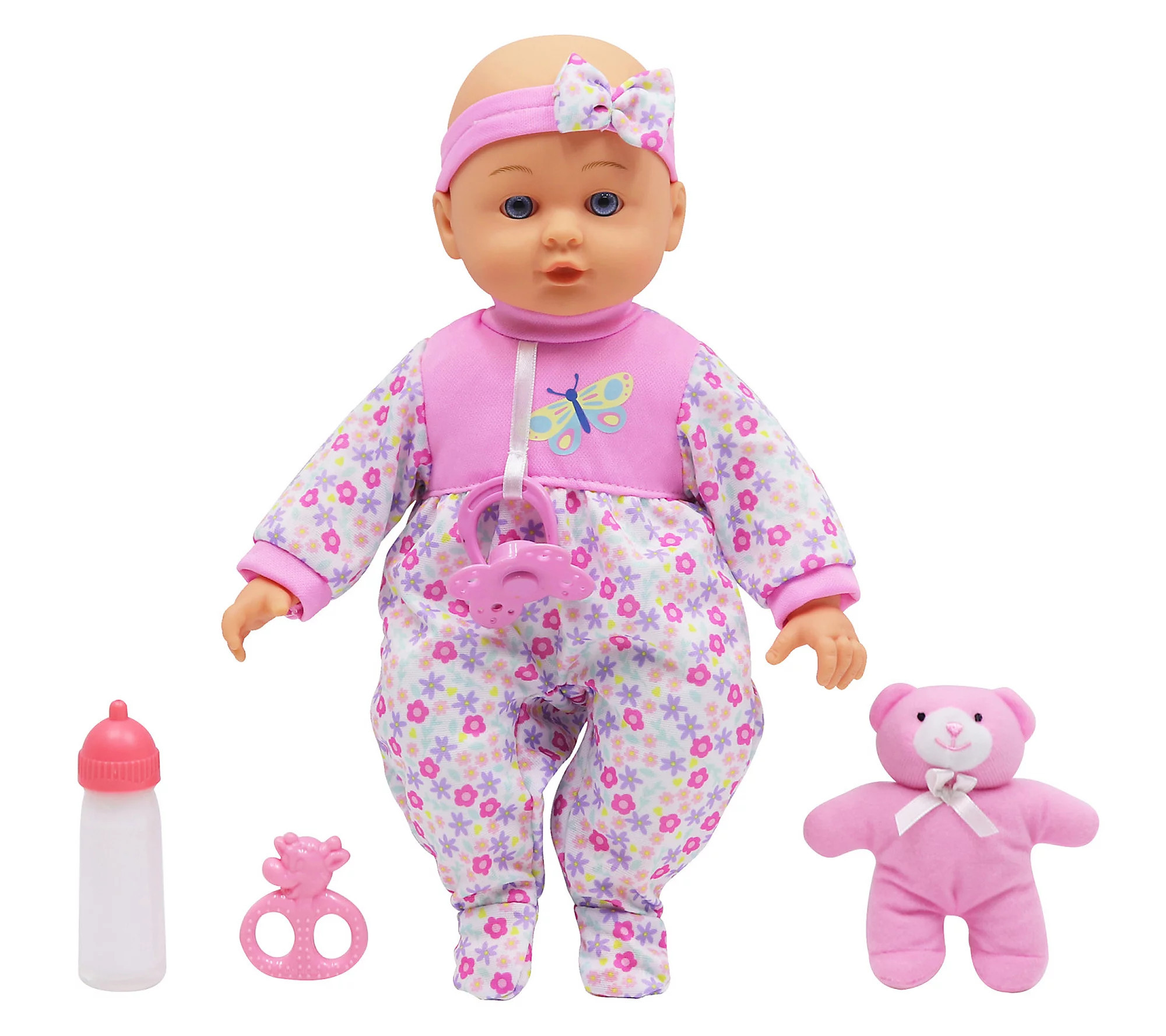Dream Collection: 14"" Soft Baby Doll Maggie, Pi nk/White | QVC