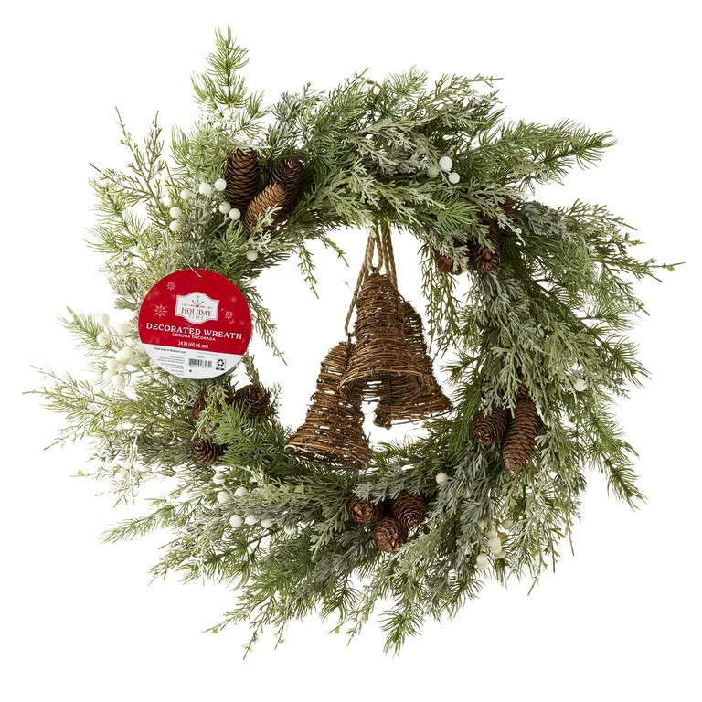 Wreath with Bells, 24in, Holiday Time | Walmart (US)