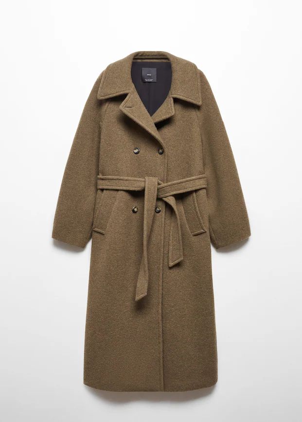 Manteau en laine à double boutonnage -  Femme | Mango France | MANGO (FR)