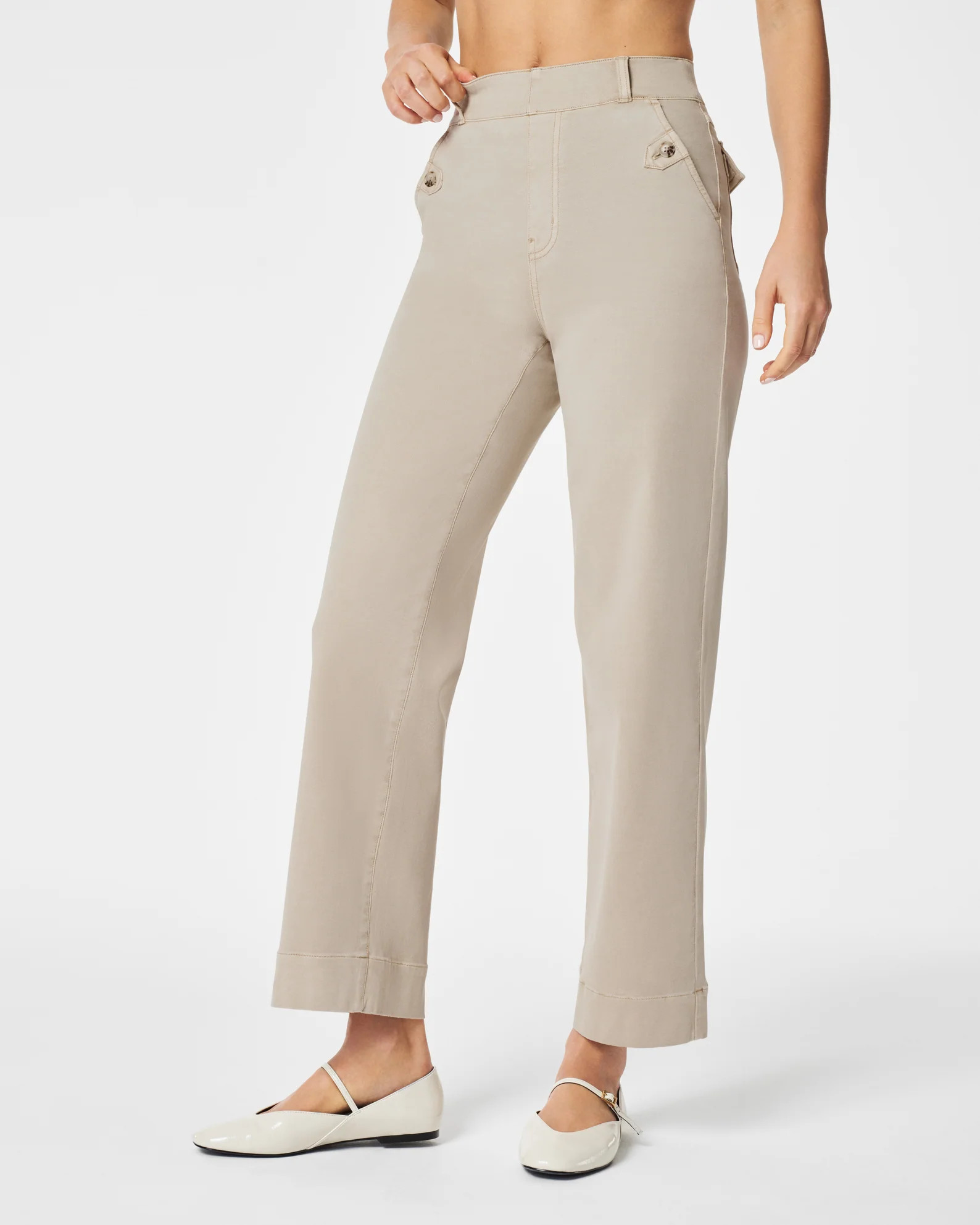 Stretch Twill Cropped Wide Leg Pant | Spanx