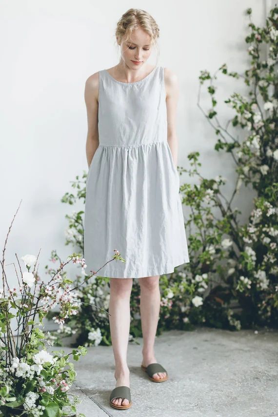 Dana dress / Smock dress/ Basic dress/ Linen dress/ Loose linen dress/ Simple linen dress/ Tank t... | Etsy (US)