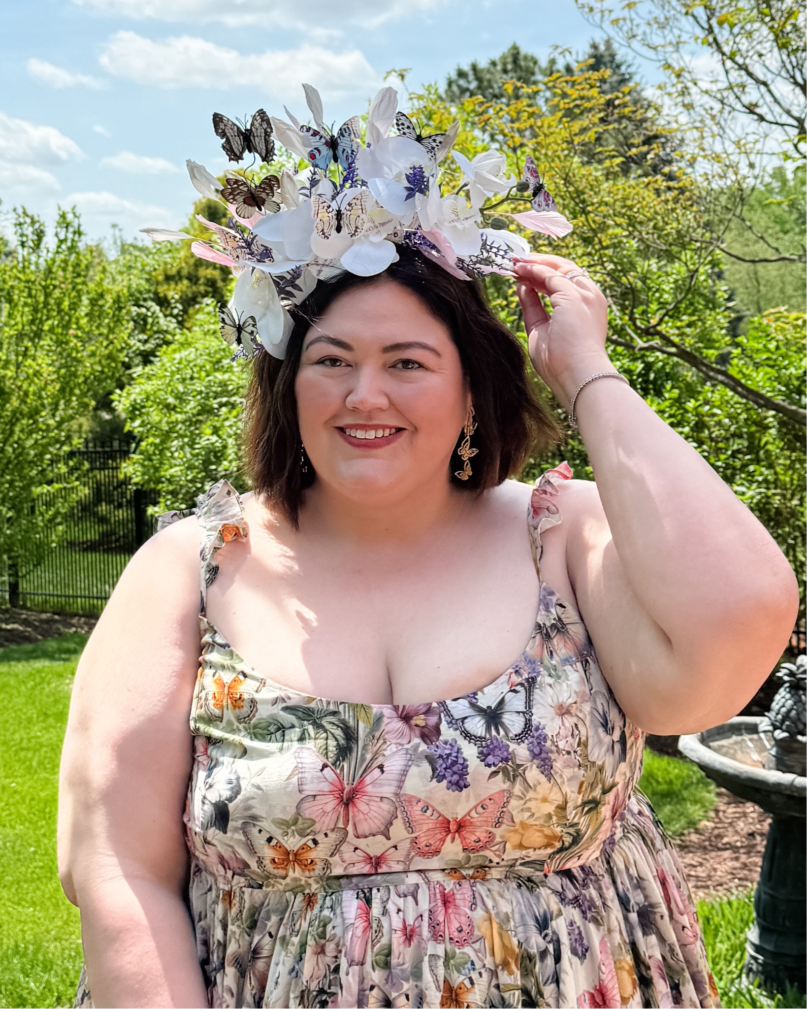 Happy Kentucky Derby week! Plus Size butterfly dress, earrings, and handmade fascinator to match 

#LTKplussize #LTKover40