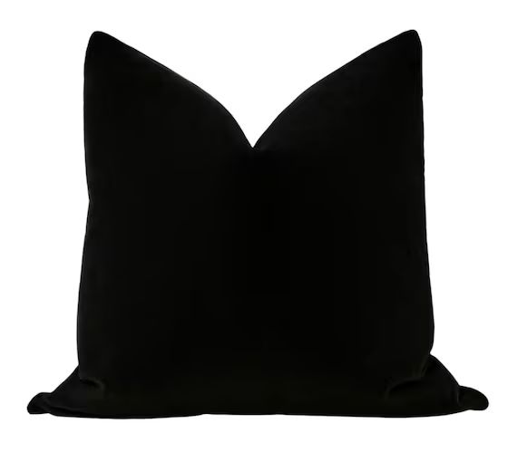 Mohair Velvet // Caviar Pillow COVER ONLY  onyx velvet pillow | Etsy | Etsy (US)