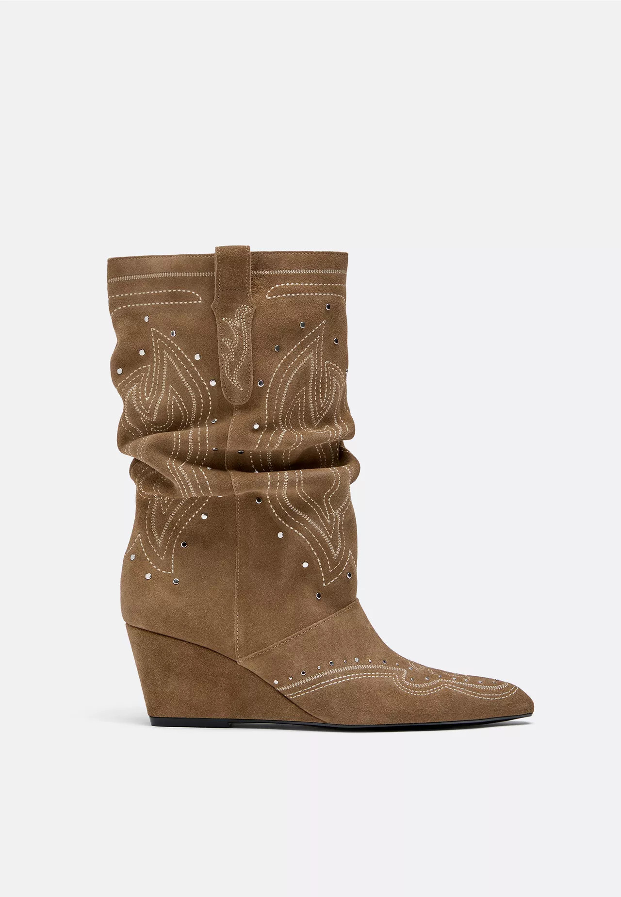 Leren laarzen met sleehak - Nieuw voor dames | Stradivarius Netherlands | Stradivarius (NL)