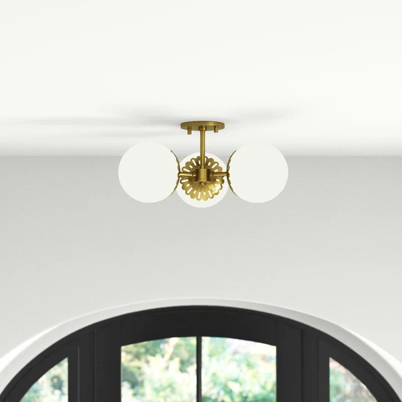 Huebner 3 - Light 17.5'' Sputnik Globe Semi Flush Mount | Wayfair North America