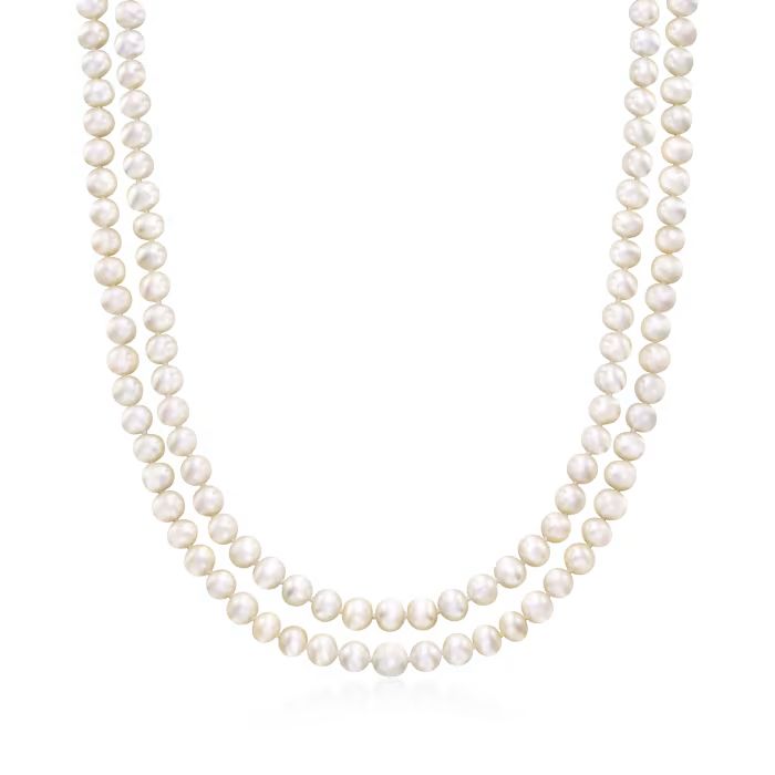 6-7mm Cultured Pearl Two-Strand Necklace with 14kt Yellow Gold | Ross-Simons