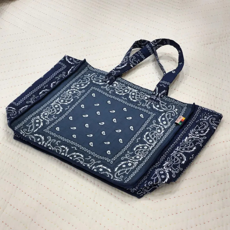 Personalised Bandana Print Tote Bag - Etsy | Etsy (US)