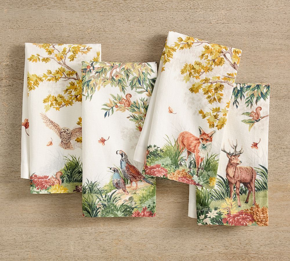 Fantastical Forest Cotton/Linen Napkins - Set of 4 | Pottery Barn (US)