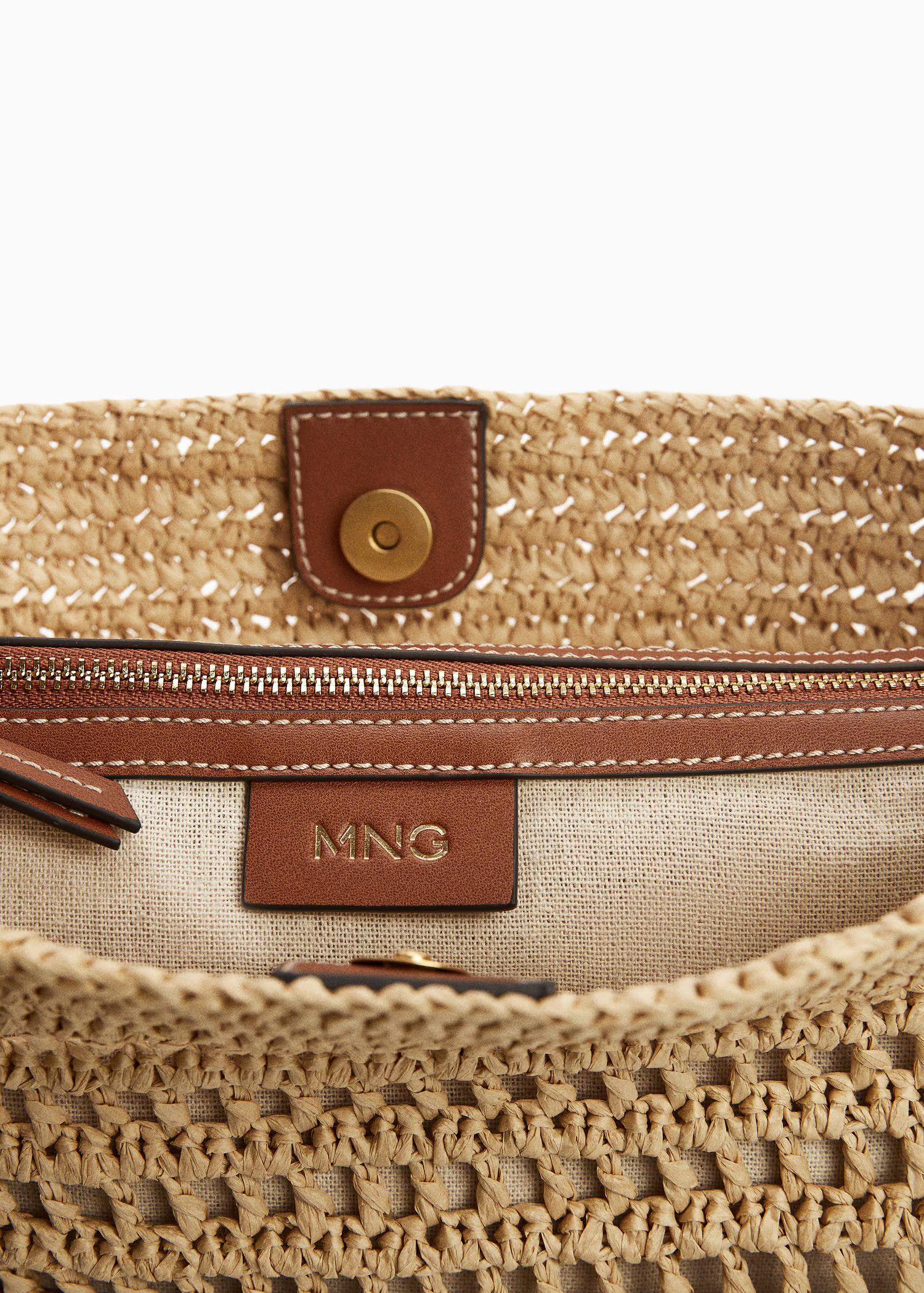 Natural fiber sack bag | MANGO (US)