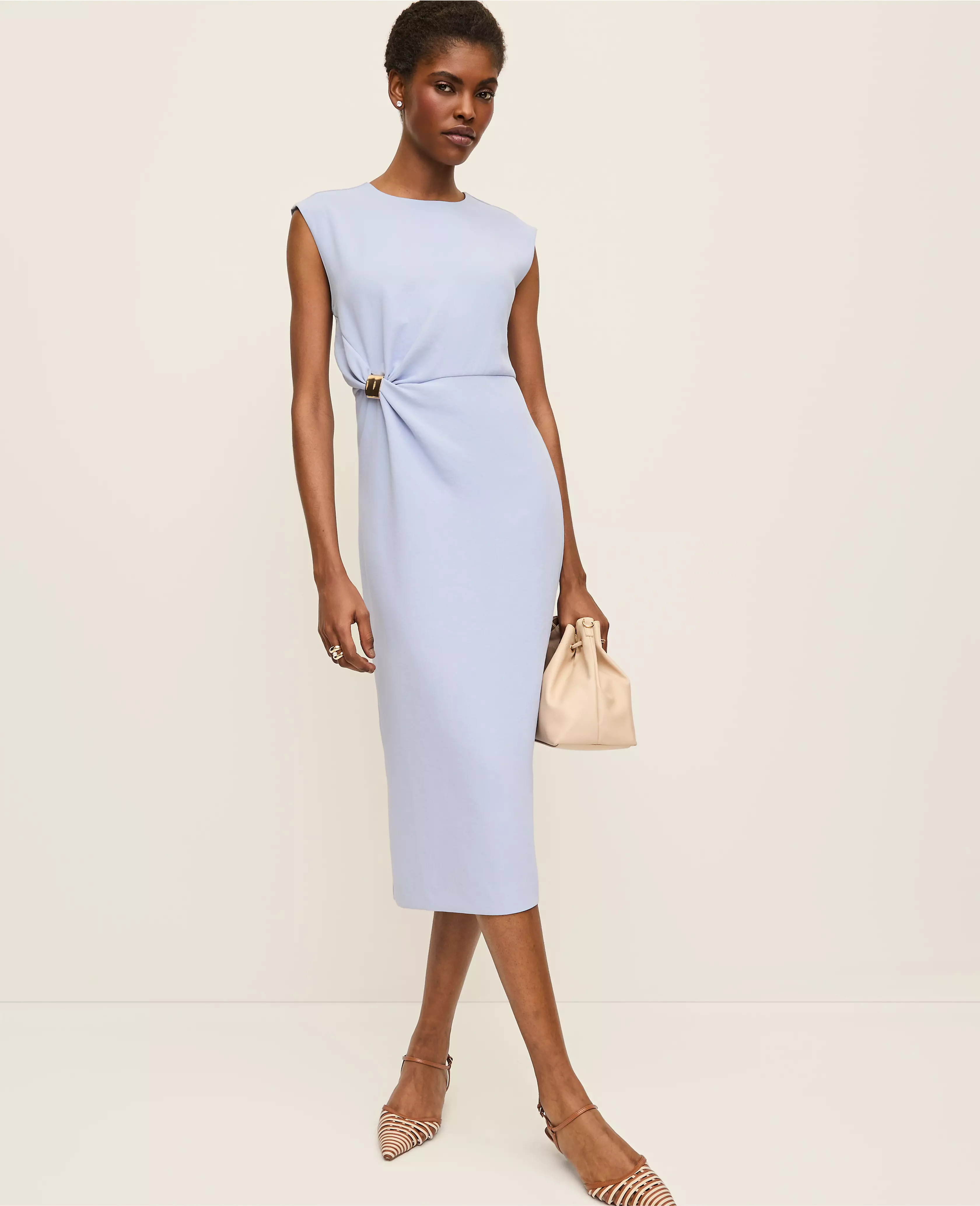 Crew Neck Twist Sheath Dress | Ann Taylor