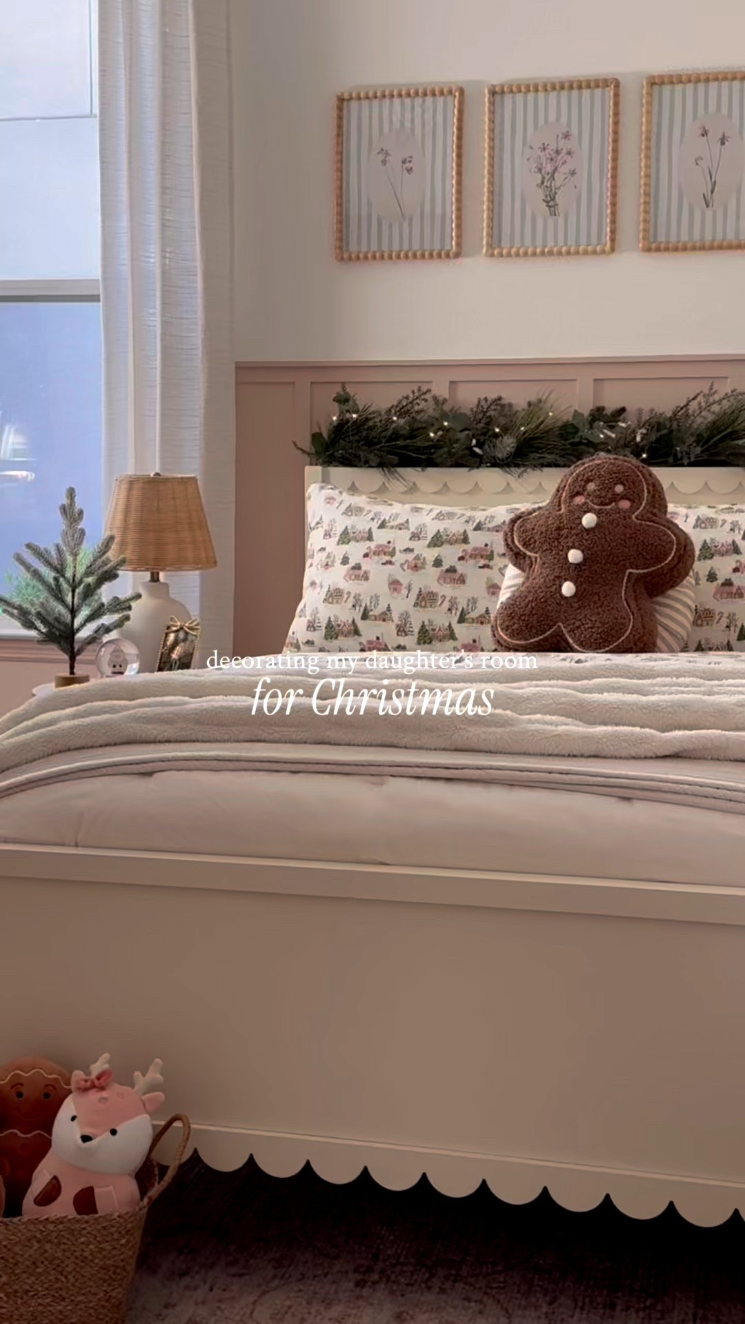 Decorating my daughter’s bedroom for Christmas is my absolute favorite 🎀🌲✨ This year, she picked out most of her own ornaments and of course, we added the ones we’ve had for years. It’s so special seeing her tree come together with pieces that feel like her. We found her new tree at @athome, and I’ll link in stories. 

Her little gingerbread pillow is from Kirkland’s. Comment shop and I’ll message you the links for most of it! 