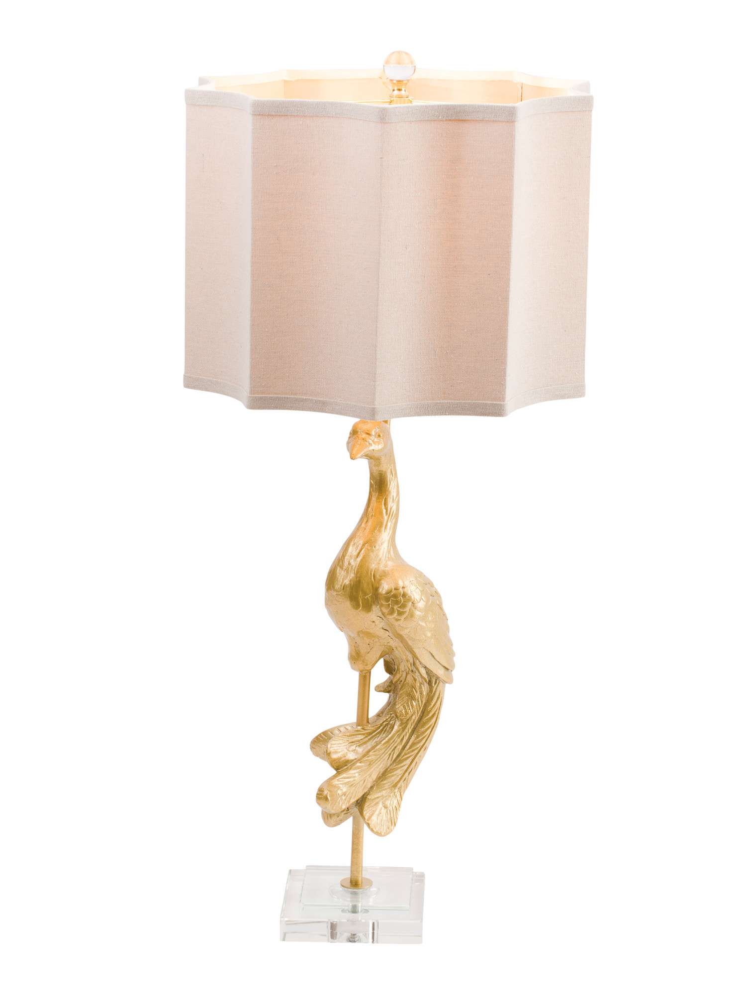 33in Gilded Peacock Table Lamp | TJ Maxx
