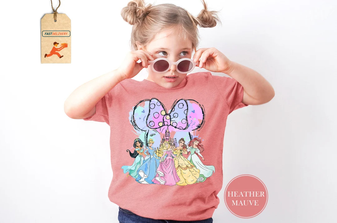 Disney Princess Shirt, Disney Watercolor Shirt, Disney Vacation Shirt, Disney Princess Gift Shirt... | Etsy (US)