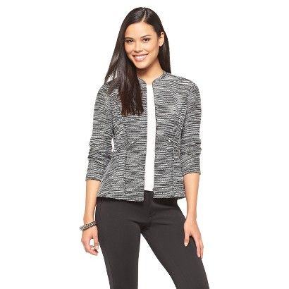 Women's French Terry Peplum Jacket Black XL | Target