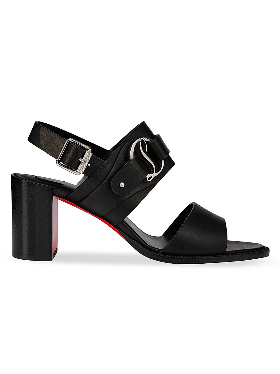 Women's Her in Roma Calf Leather Block Sandals - Black - Size 9.5 | Saks Fifth Avenue