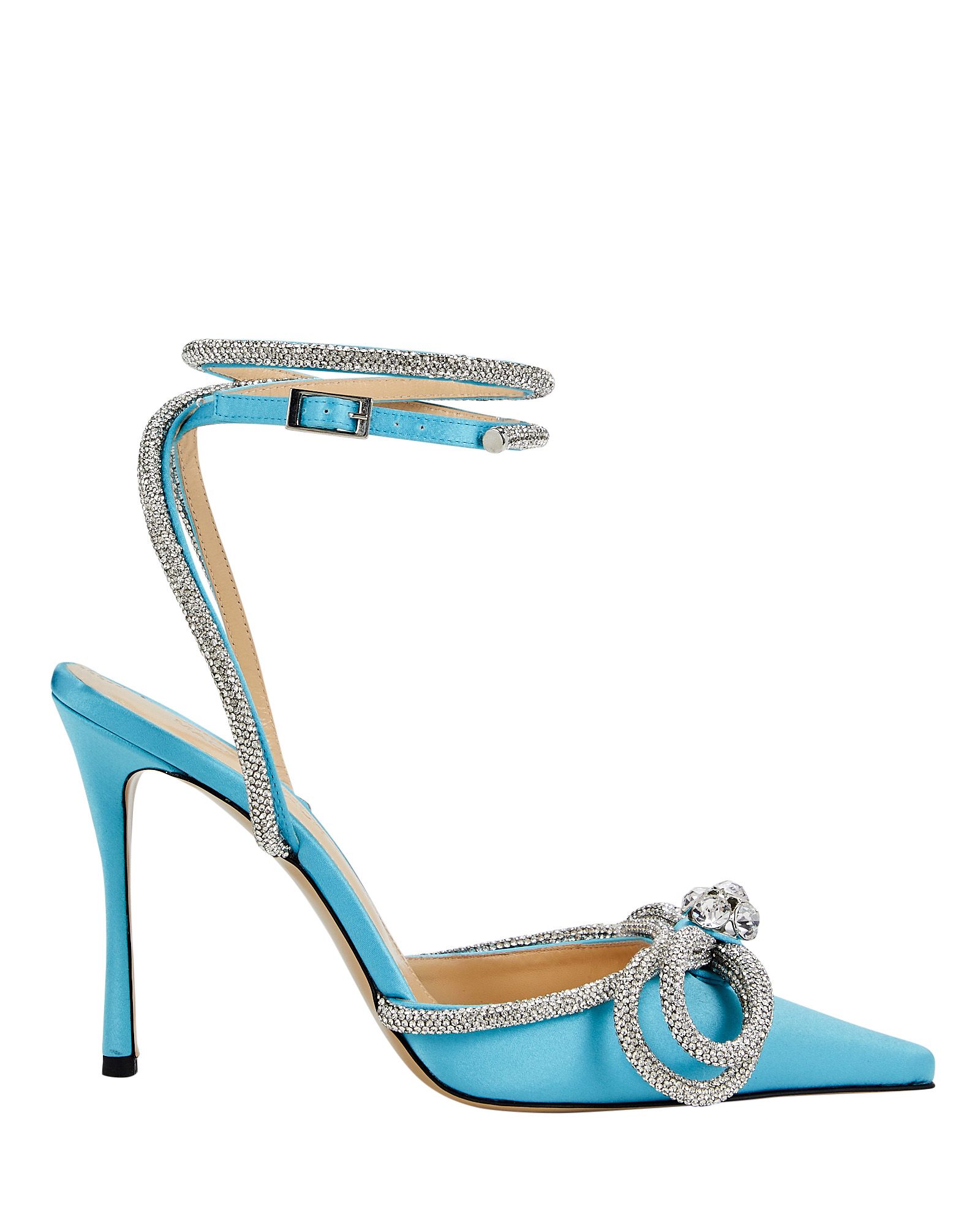Double Bow Crystal-Embellished Satin Sandals | INTERMIX