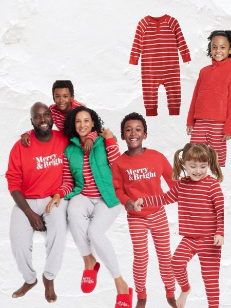 Holiday red strip family matching outfits pajamas sweatpants 

#LTKfamily #LTKHolidaySale