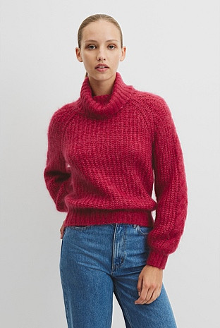Lofty Merino Wool Funnel Neck Knit | Country Road